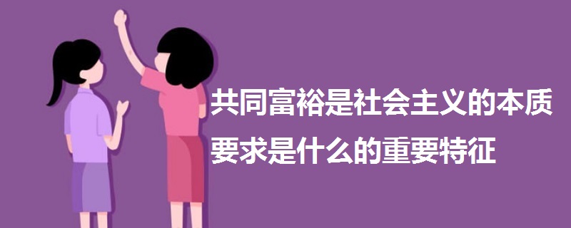 共同富裕是社会主义的本质要求是什么的重要特征